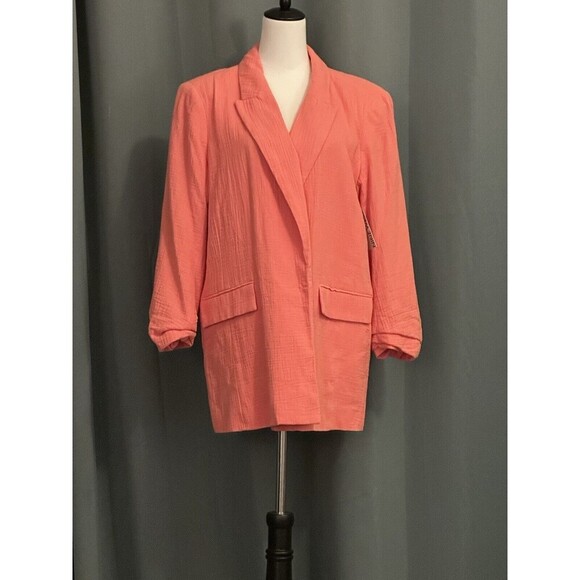 Nine West Jackets & Blazers - NWT Nine West Women’s Coral Blazer - Ruched Sleeve, Open Front - Size XL